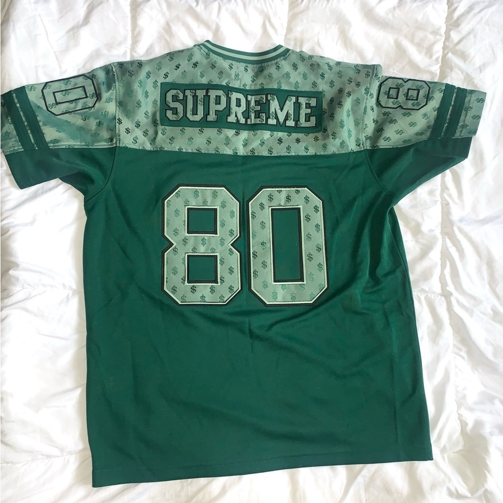 Supreme green monogram football jersey new with bag size Large - Picture 2 of 10